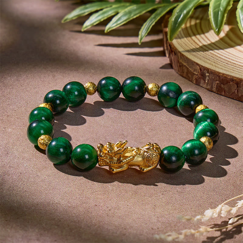 FuAttract Luck & Success Green Tiger Eye Pixiu Money Ball Bracelet - image 4