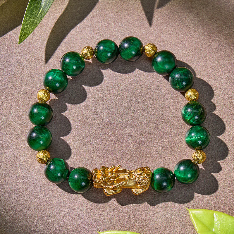 FuAttract Luck & Success Green Tiger Eye Pixiu Money Ball Bracelet - image 1