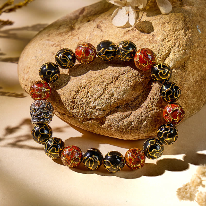 FuAttract Feng Shui Prosperity Pixiu Cloisonné beaded bracelet - image 2