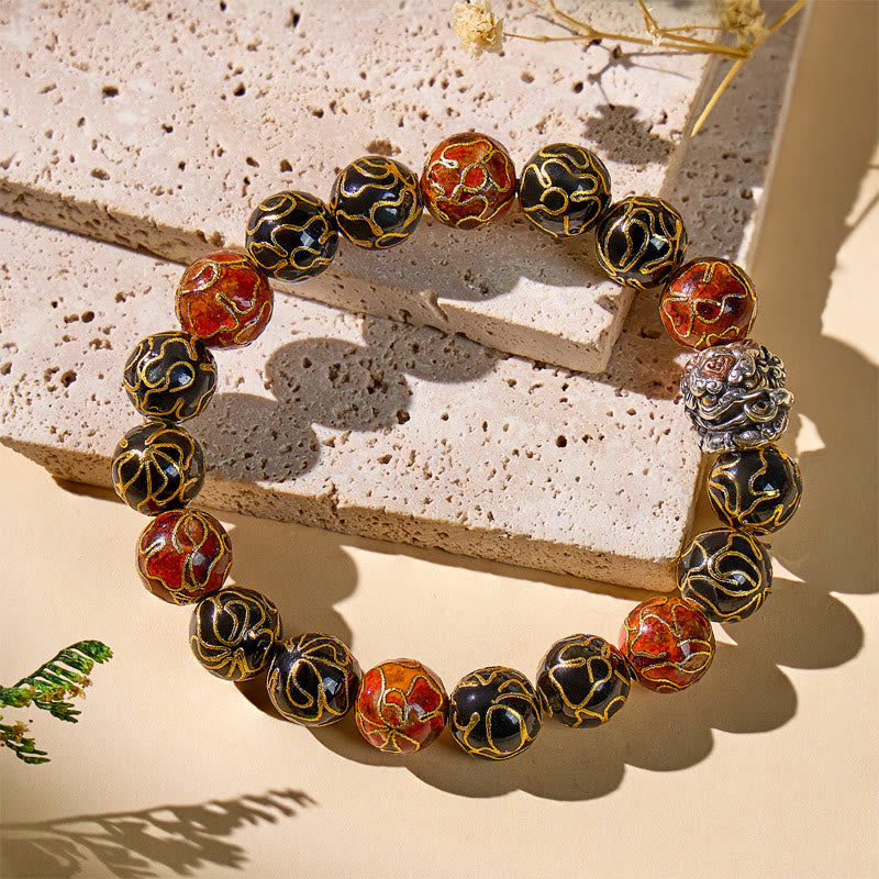 FuAttract Feng Shui Prosperity Pixiu Cloisonné beaded bracelet - image 6