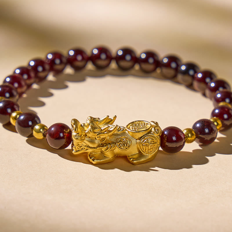FuAttract Prosperity & Protection Feng Shui Garnet Pixiu Bracelet - image 4