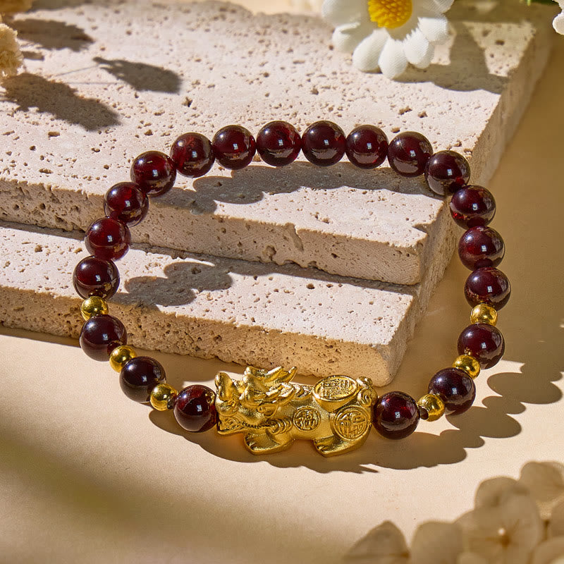 FuAttract Prosperity & Protection Feng Shui Garnet Pixiu Bracelet - image 1