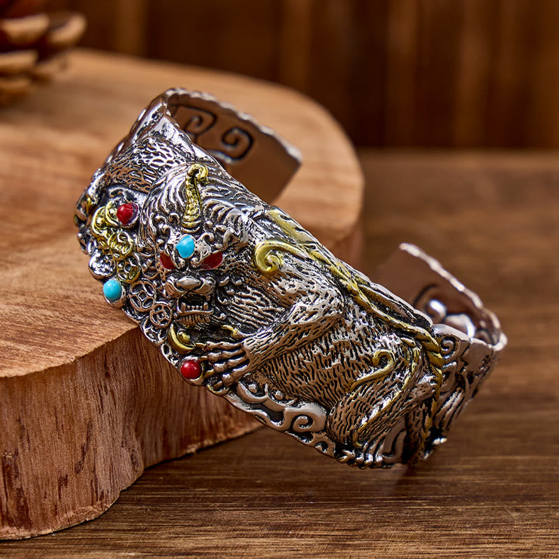 FuAttract Prosperity & Luck Guardian Bracelet – Pixiu Engraved Metal Cuff - image 3