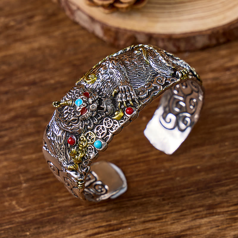 FuAttract Prosperity & Luck Guardian Bracelet – Pixiu Engraved Metal Cuff - image 5