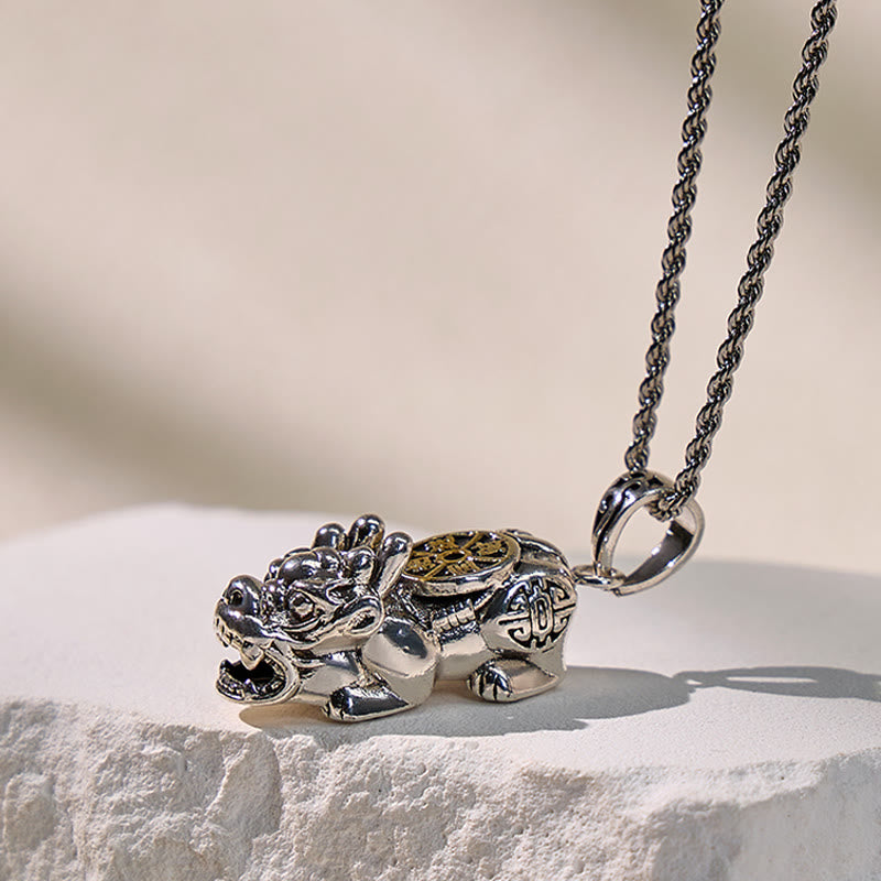 FuAttract Fortune-Attracting Pixiu Amulet – Handcrafted Metal Protection Necklace - image 1