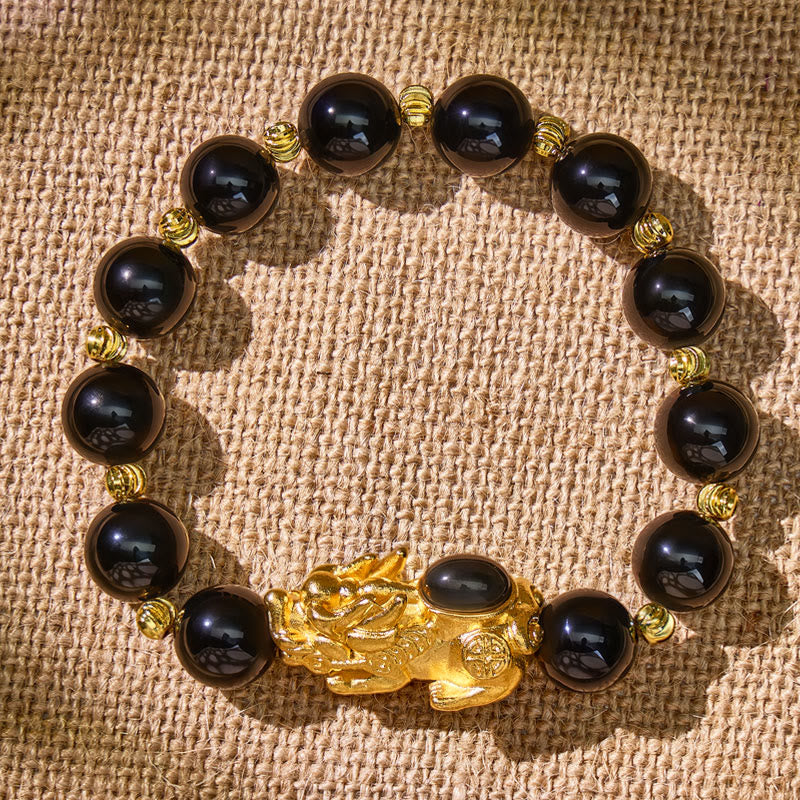 FuAttract Grounding Feng Shui Black Agate Pixiu Wealth Bracelet - image 2