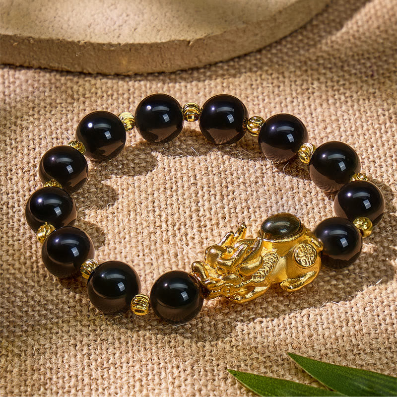 FuAttract Grounding Feng Shui Black Agate Pixiu Wealth Bracelet - image 4