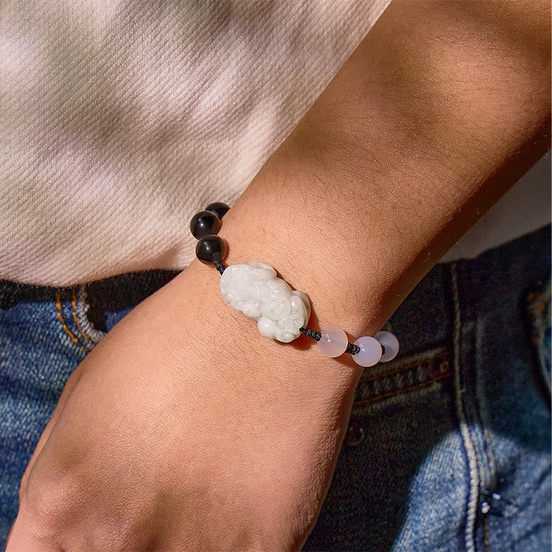 FuAttract Prosperity & Harmony Couple Bracelets – Obsidian + Jade Pixiu Charm - image 6