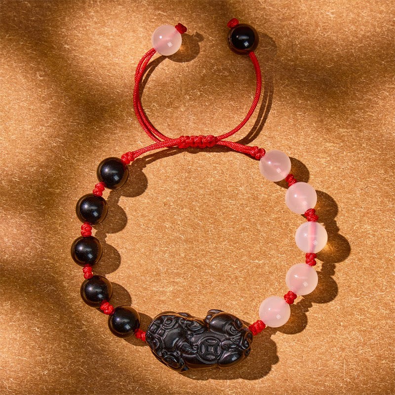 FuAttract Prosperity & Harmony Couple Bracelets – Obsidian + Jade Pixiu Charm - image 4