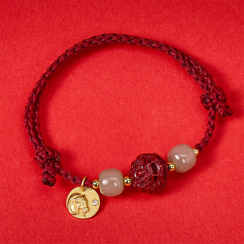FuAttract Wealth Protection Cinnabar Pixiu & Hetian Jade Red String Chinese Zodiac Bracelet - Goat(Wrist Circumference 14-19cm) - image 10