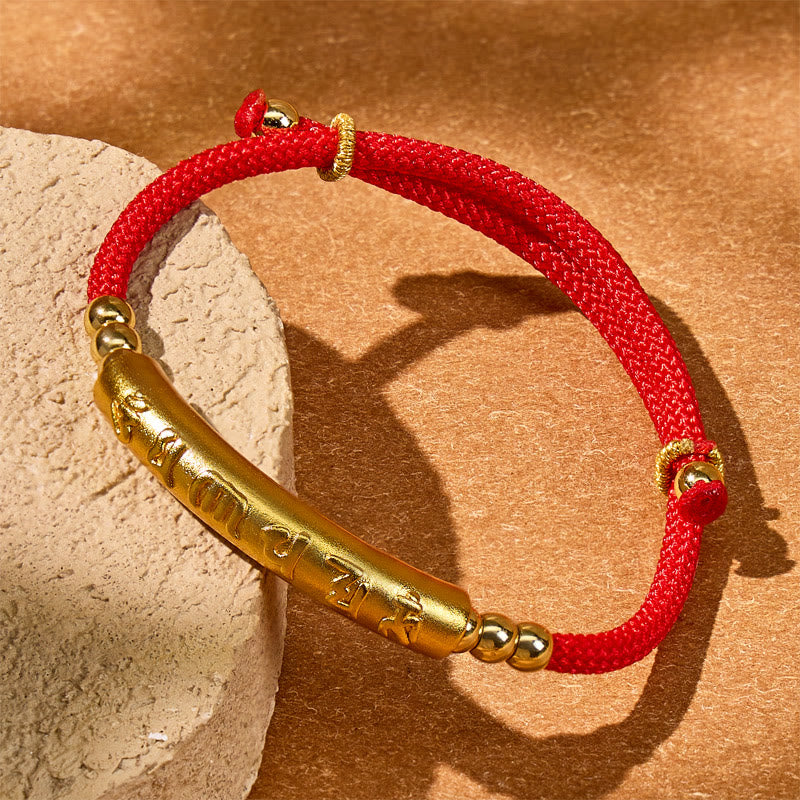 FuAttract Luck & Prosperity Red String Bracelet – Tibetan Mantra Tube Design - image 1