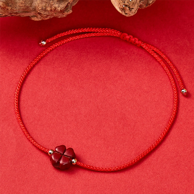 FuAttract Manifest Luck Cinnabar Four-Leaf Clover Red String Bracelet - image 7