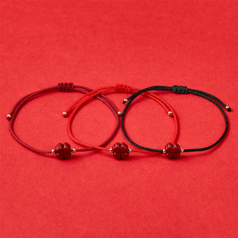 FuAttract Manifest Luck Cinnabar Four-Leaf Clover Red String Bracelet - image 4