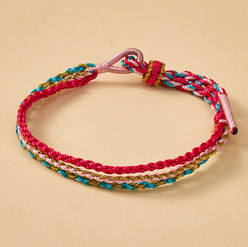 FuAttract Good Fortune Handmade Braided Cord Bracelet - Colorful - image 11