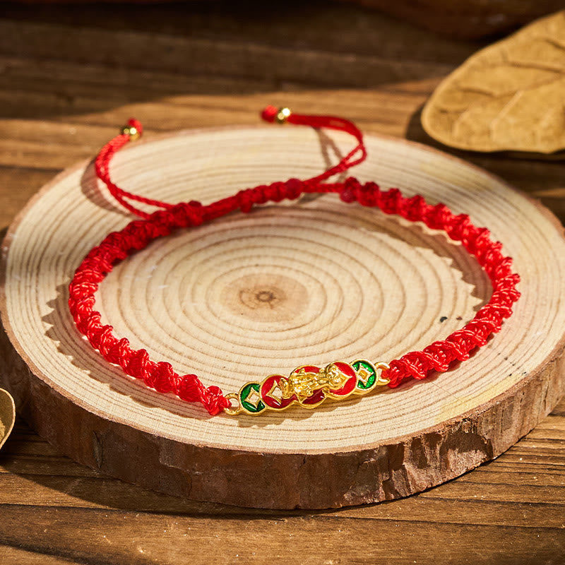 FuAttract Wealth Attraction Red String Feng Shui Bracelet Featuring Pixiu - image 3