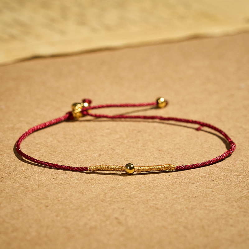 FuAttract Lucky Red String Protection Bracelet – Adjustable Good Fortune Charm for Daily Blessings - Dark Red - image 0