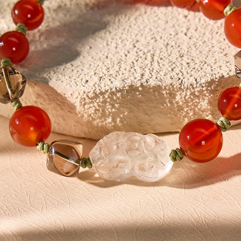 FuAttract Wealth Magnet - Red Agate Tea Crystal Pixiu String Bracelet - image 3