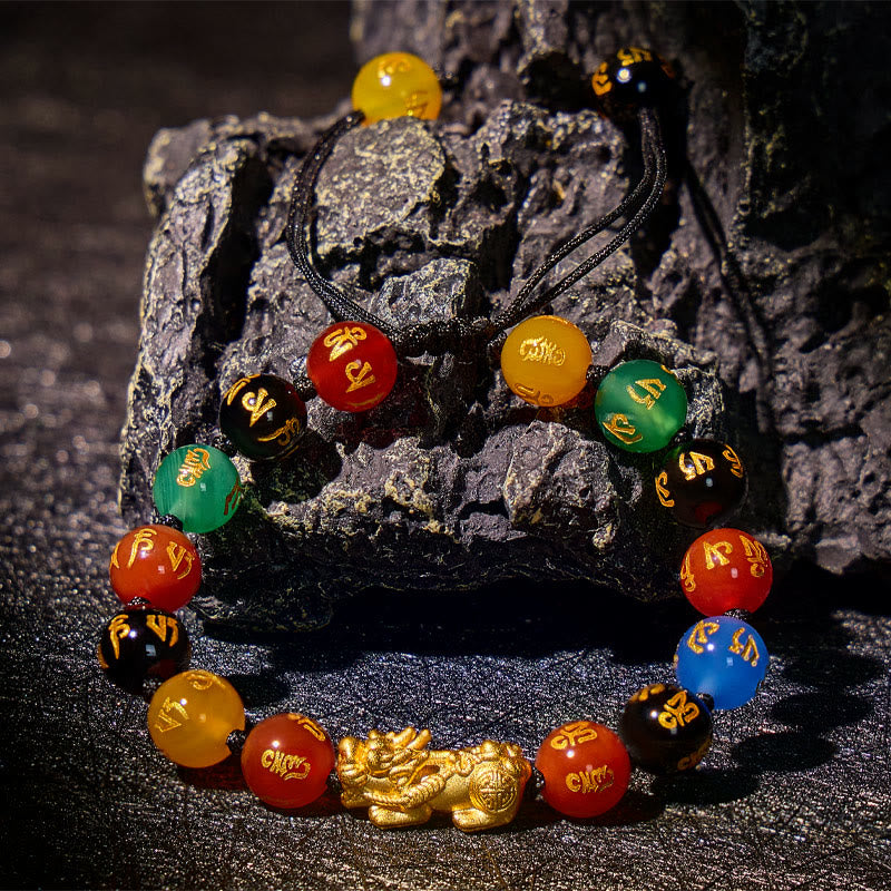 FuAttract Mantra Protection Bracelet - Pixiu & Six‑Syllable Agate - image 2