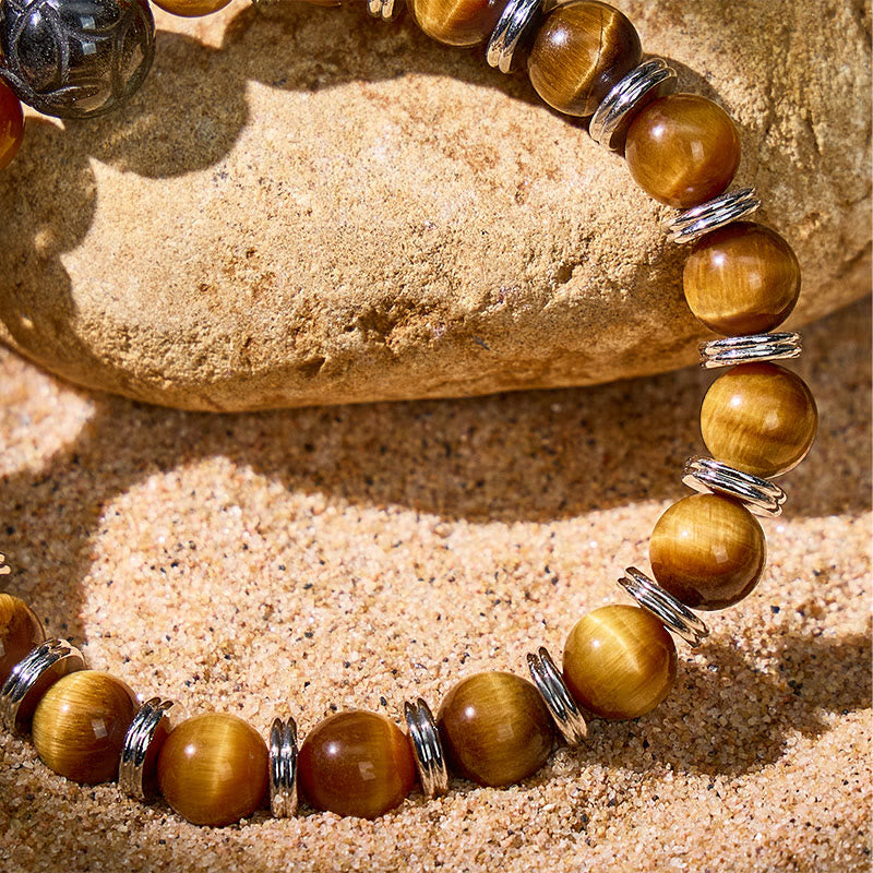 FuAttract Courageous Soul - Wealth Attraction Tiger's Eye Golden Obsidian Pixiu Bracelet - image 5