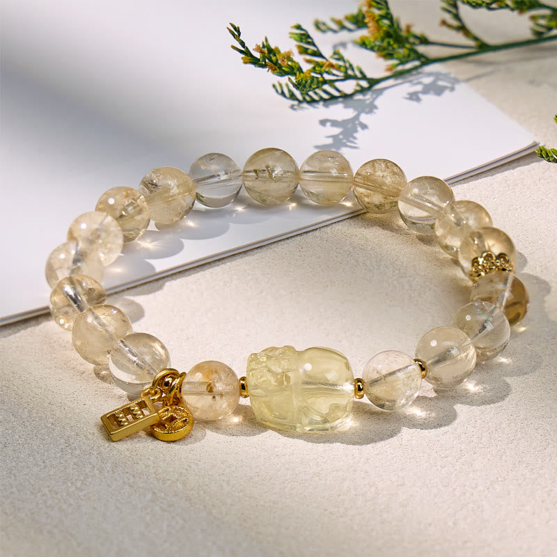 FuAttract Abundance & Success Money Luck Citrine Pixiu Bracelet - 8mm - image 0