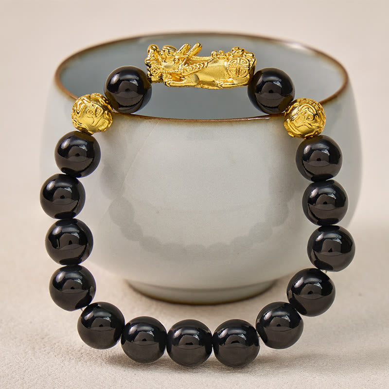 FuAttract Feng Shui Black Obsidian Pixiu Wealth Protection Bracelet - image 3