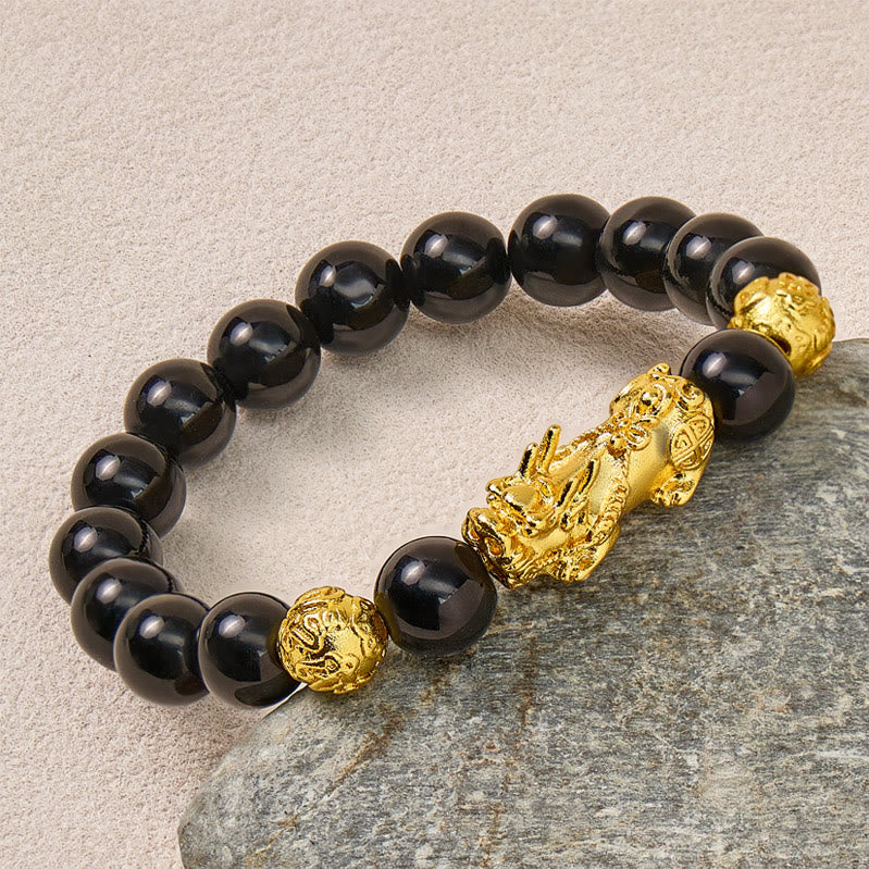 FuAttract Feng Shui Black Obsidian Pixiu Wealth Protection Bracelet - image 3