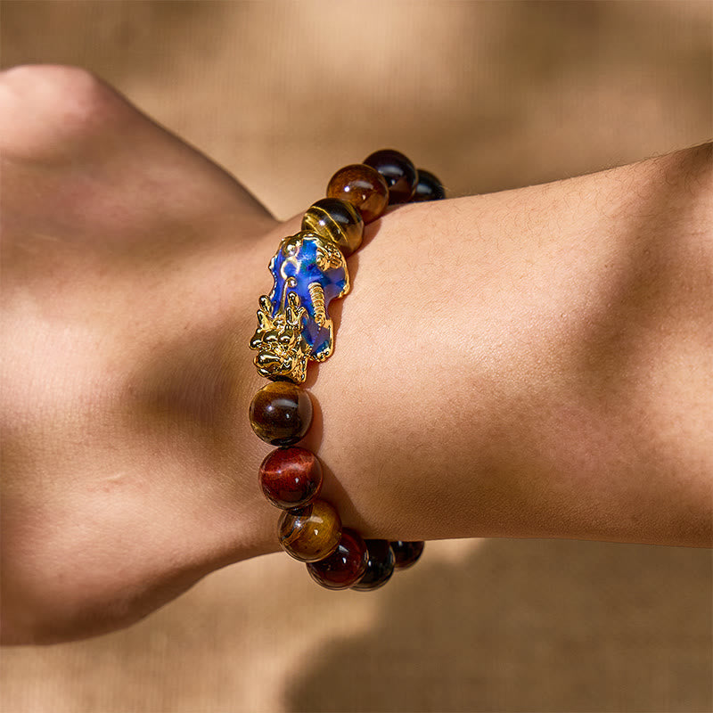 FuAttract Guardian Protection Bracelet – Tricolor Tiger's Eye & Golden Obsidian Pixiu - image 12
