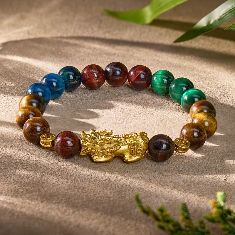 FuAttract Elemental Protection Bracelet – Four-Tone Tiger’s Eye Pixiu - image 1