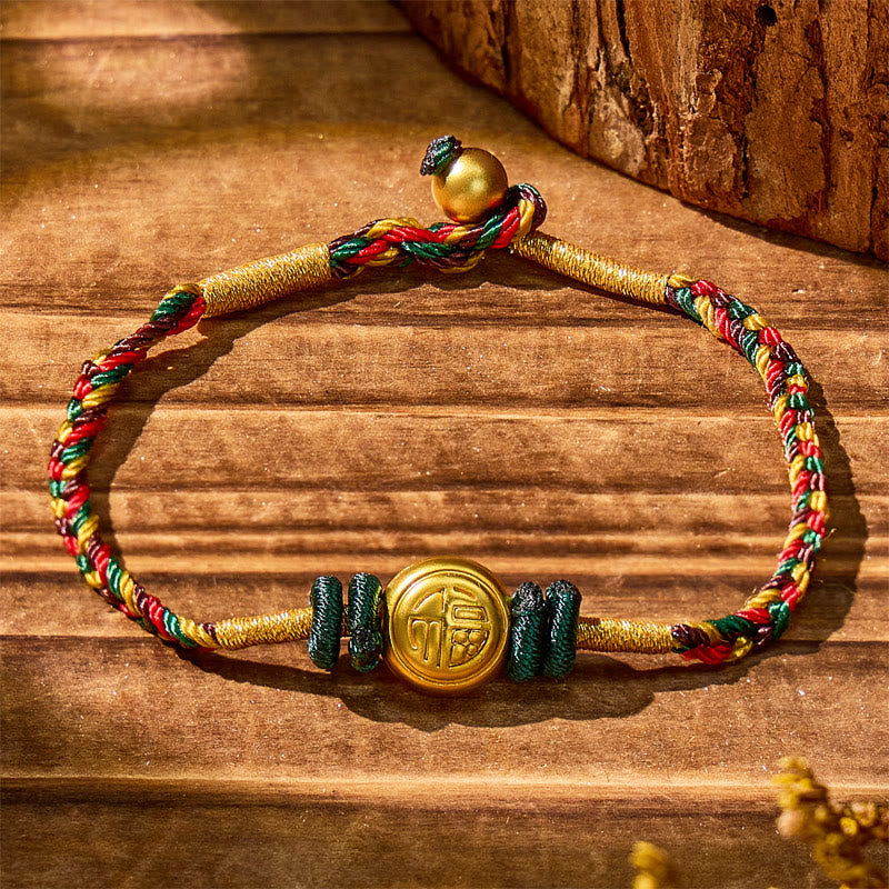 FuAttract Fortune Flow – Multicolor Cord Fu Character String Bracelet - String - image 0