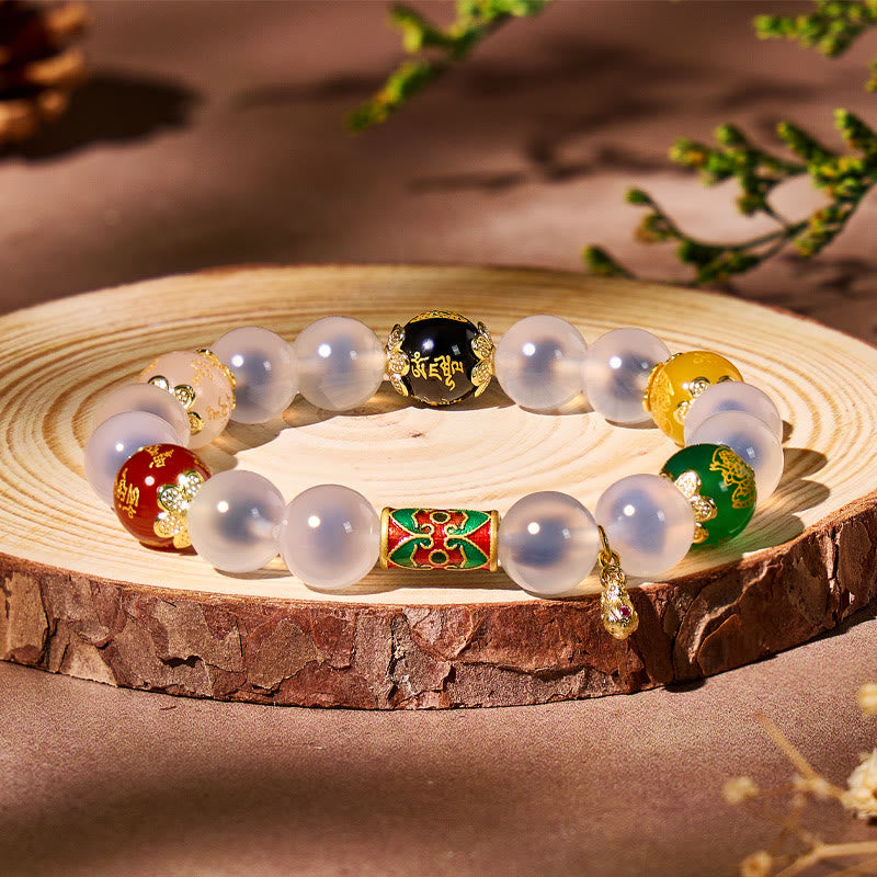 FuAttract Luck Shift – Pixiu Tallow Agate Om Mani Mantra Bracelet - image 1