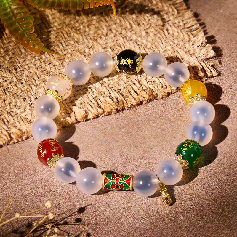 FuAttract Luck Shift – Pixiu Tallow Agate Om Mani Mantra Bracelet - image 2