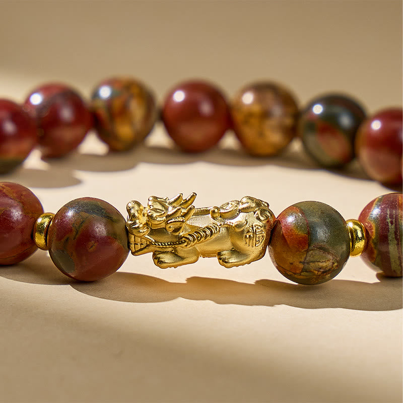 FuAttract Love Flow Charm – Picasso Jasper Pixiu Bracelet - image 3
