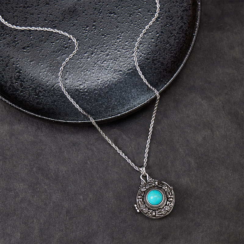 FuAttract Luck & Protection Turquoise Amulet Necklace – Pixiu Ghau Locket Openable - image 3