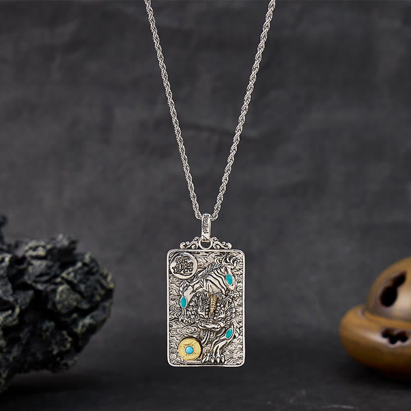 FuAttract Turquoise Inlay Pixiu Amulet Necklace for Protection & Prosperity - image 2