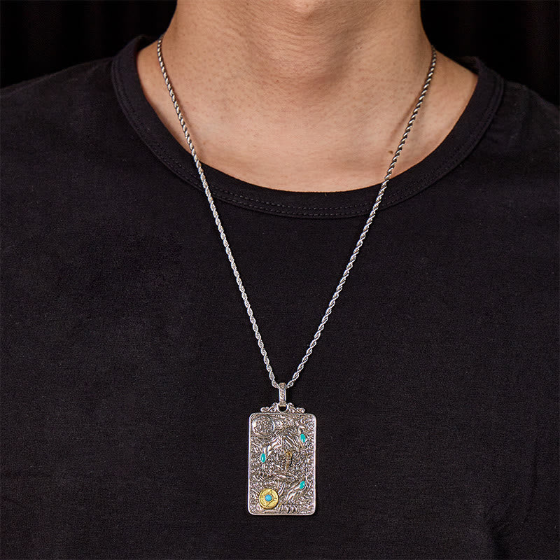 FuAttract Turquoise Inlay Pixiu Amulet Necklace for Protection & Prosperity - image 5