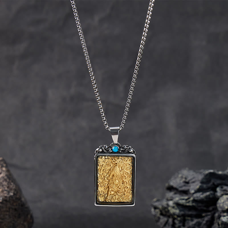 FuAttract Turquoise Pixiu Protection Pendant Necklace – Wealth & Prosperity Amulet - image 1