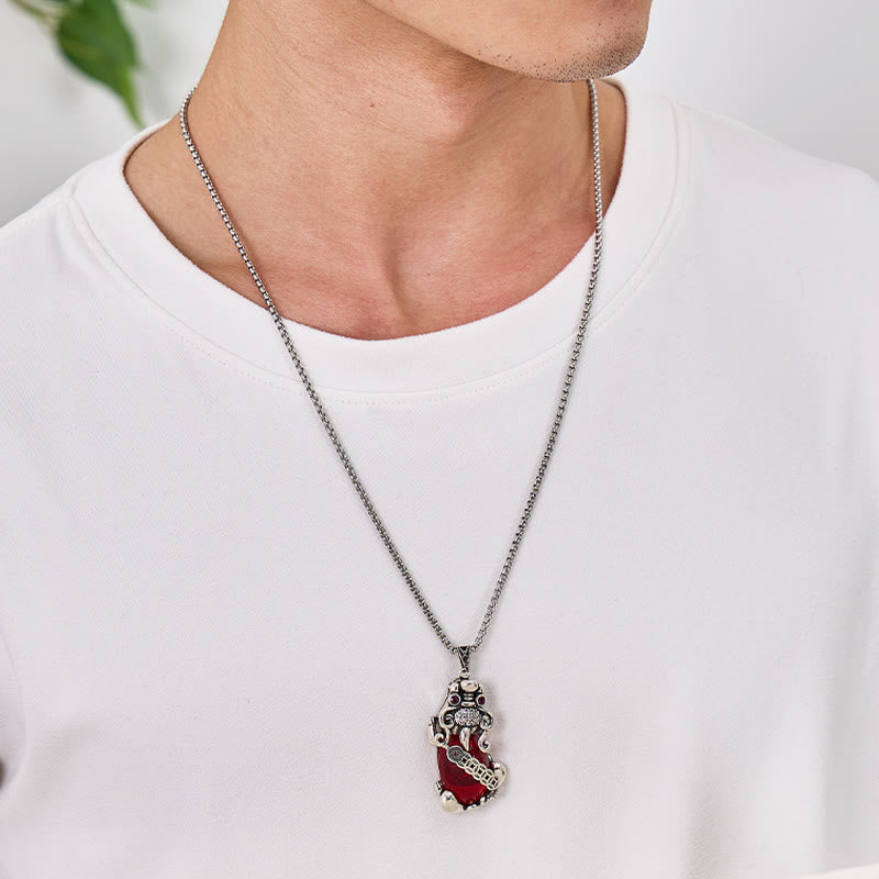 FuAttract Pixiu Garnet Copper Coin Necklace for Wealth & Luck - image 4