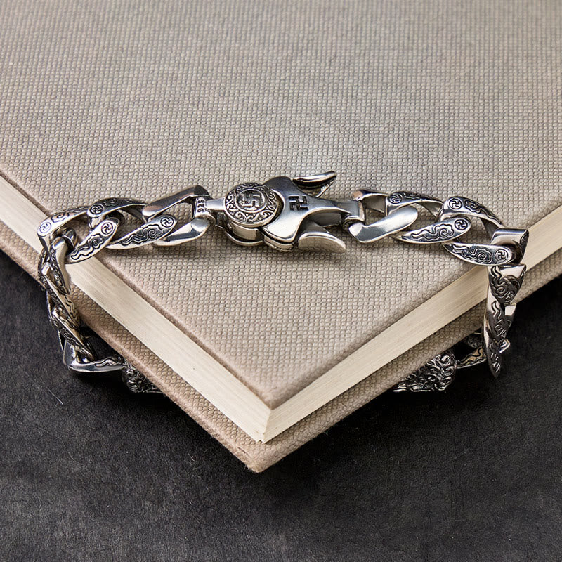 FuAttract Protection & Fortune Turquoise Wheel Curb Chain Bracelet – Dual Pixiu Talisman - image 6