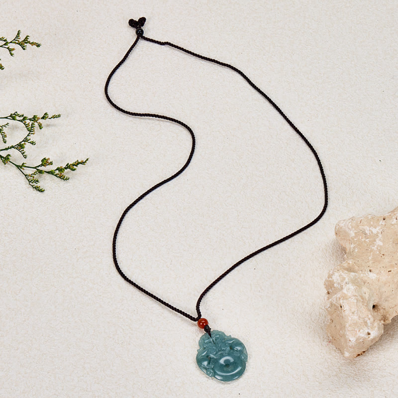 FuAttract Wealth & Protection Jade Pixiu Ping An Buckle Talisman Necklace - image 9