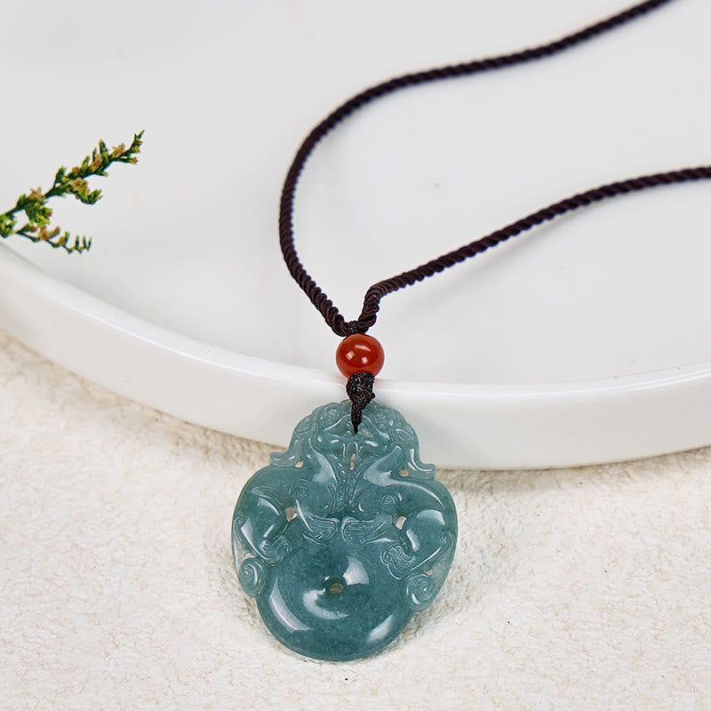 FuAttract Wealth & Protection Jade Pixiu Ping An Buckle Talisman Necklace - image 8