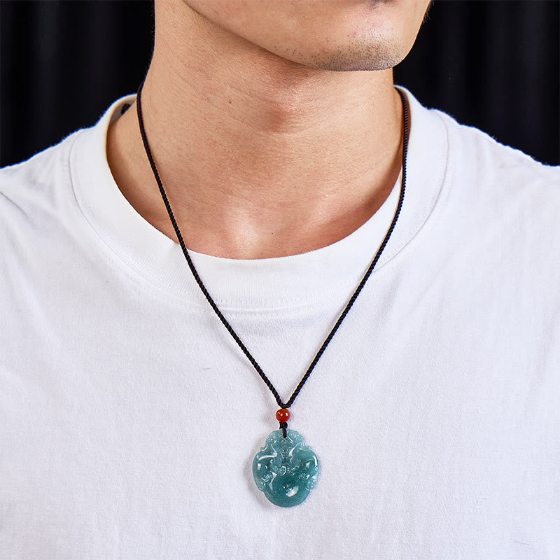 FuAttract Wealth & Protection Jade Pixiu Ping An Buckle Talisman Necklace - image 7