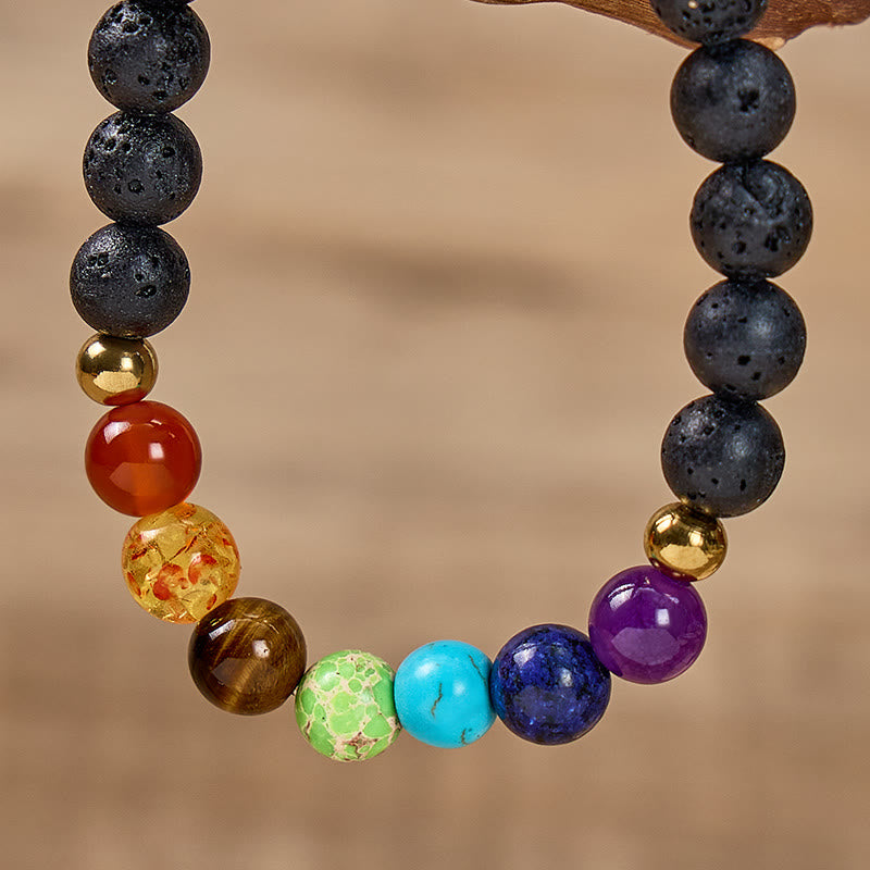 FuAttract Enhance Your Success 7 Chakra Volcanic Lava Pixiu Wealth Bracelet - image 5