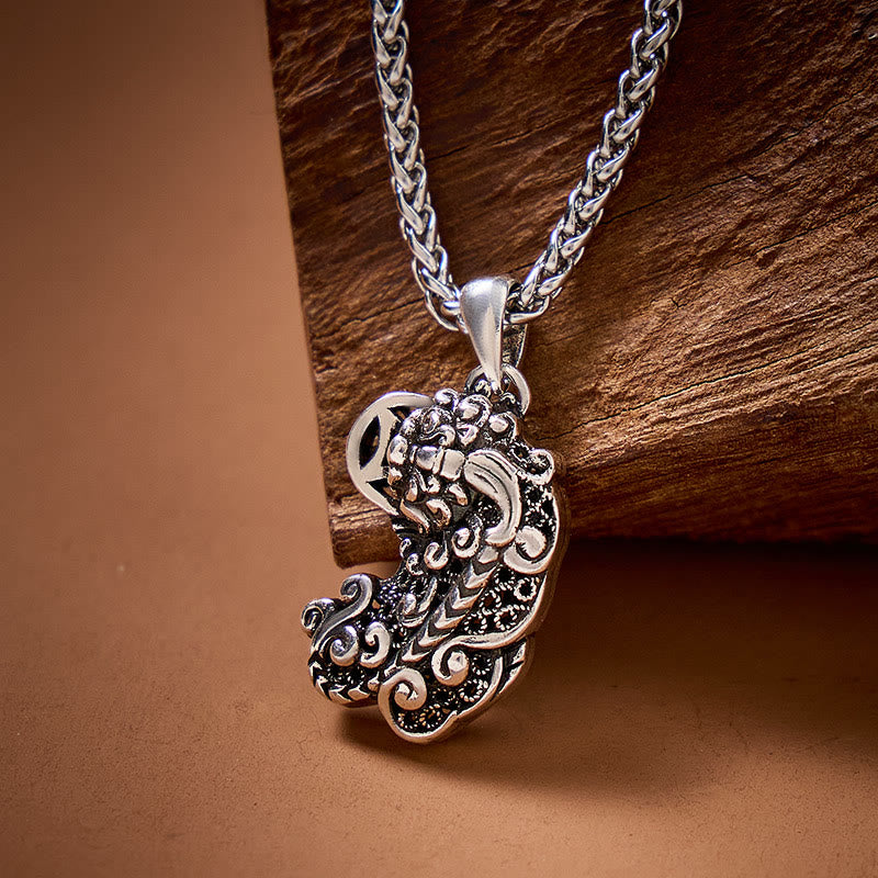 FuAttract Wealth Protection Pixiu Amulet Necklace - With Wheat Chain - image 0