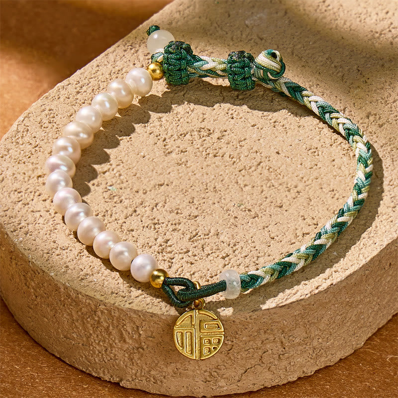 FuAttract Protection Healing Energy Pearl Woven Thread Charm Bracelet - Bracelet - image 0
