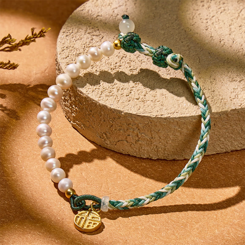 FuAttract Protection Healing Energy Pearl Woven Thread Charm Bracelet - image 1