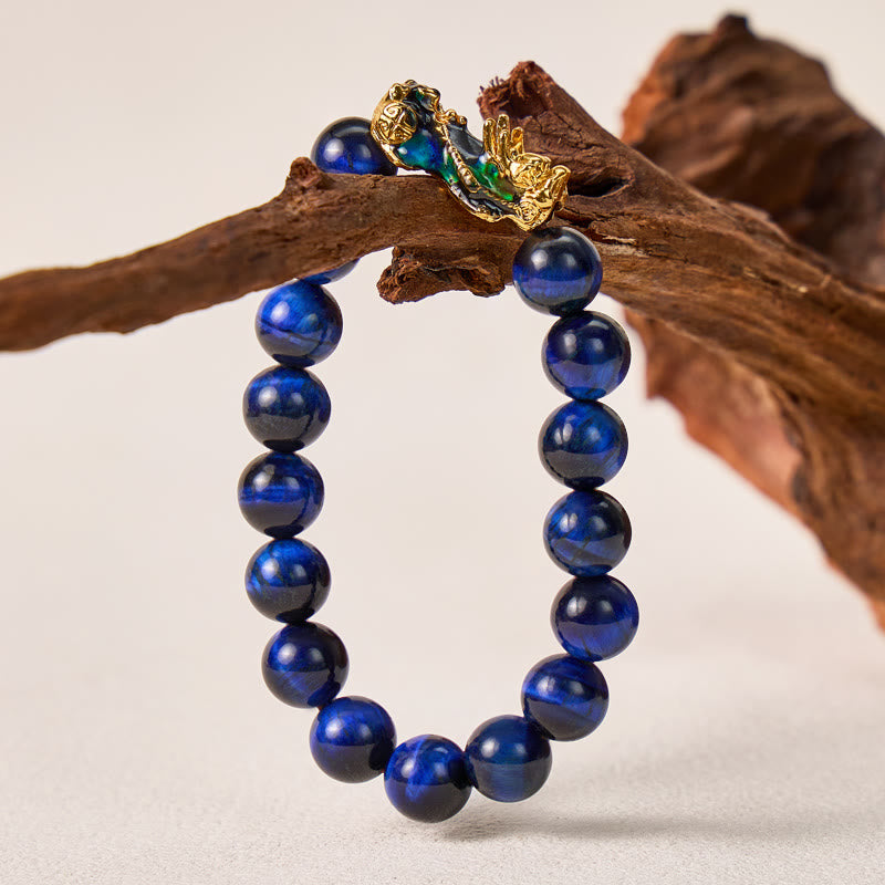 FuAttract Focus & Confidence Blue Tiger's Eye Color-Changing Pixiu Bracelet - image 5