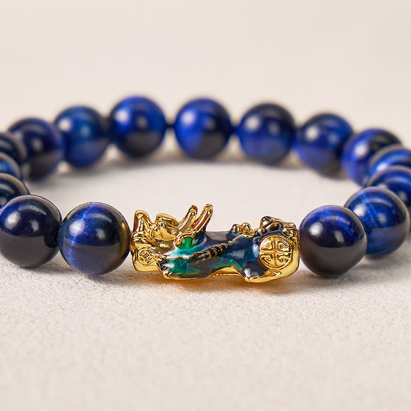 FuAttract Focus & Confidence Blue Tiger's Eye Color-Changing Pixiu Bracelet - image 7