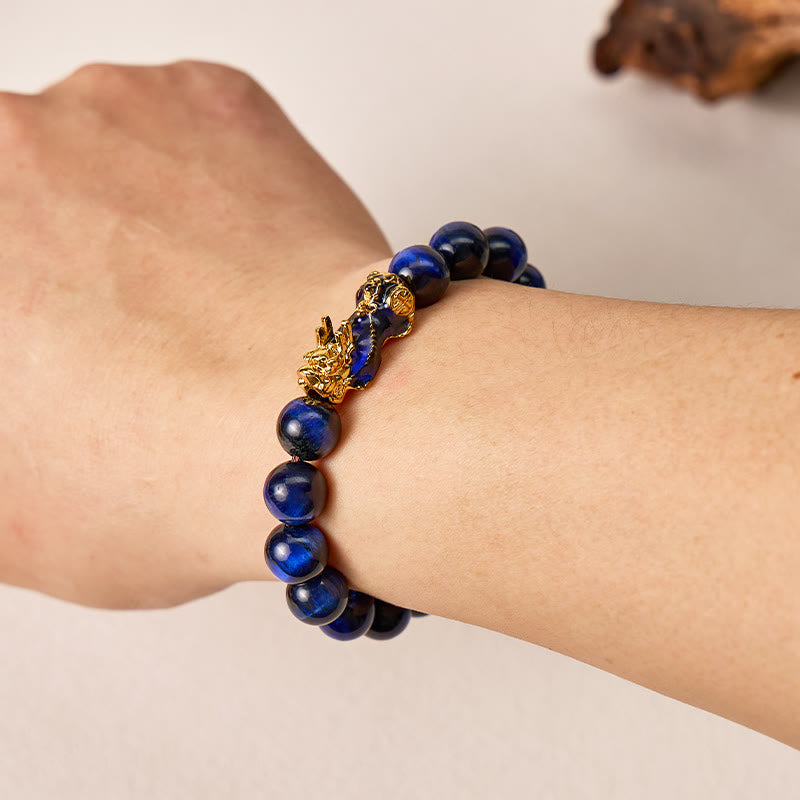 FuAttract Focus & Confidence Blue Tiger's Eye Color-Changing Pixiu Bracelet - image 6