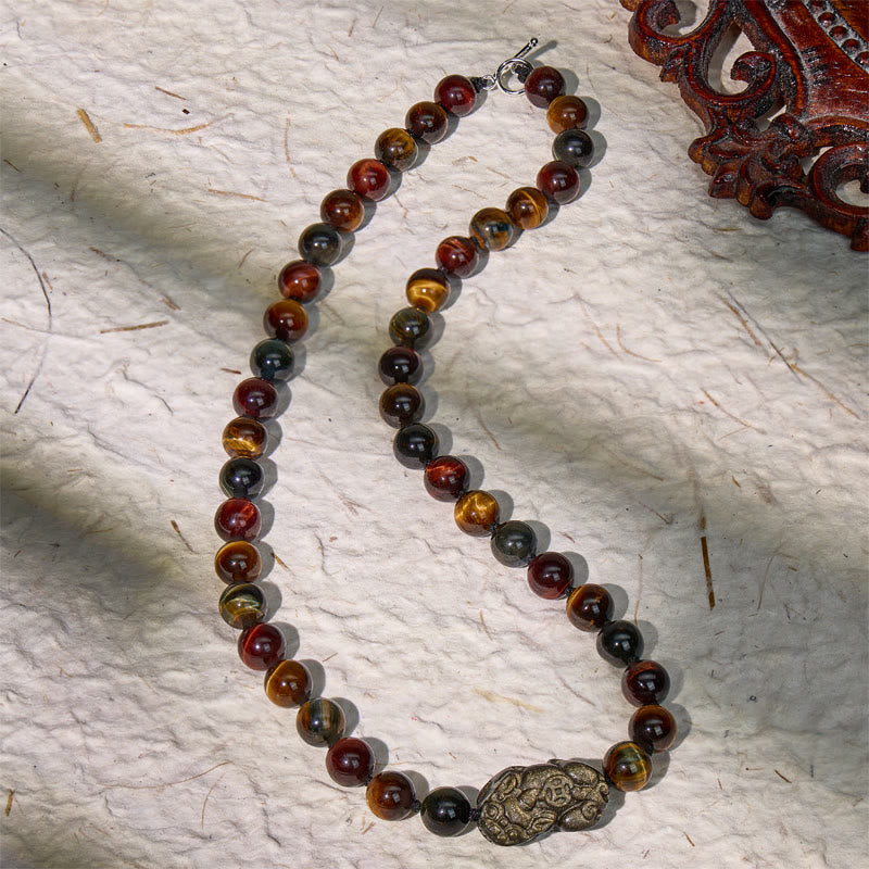 FuAttract Wealth Protection Multi-Color Tiger Eye Pixiu Feng Shui Beaded Necklace - image 7