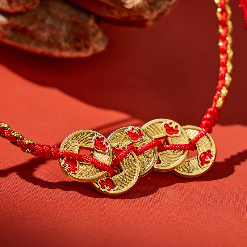 FuAttract Prosperity & Protective Energy Charm Lucky Red String Coin Bracelet - image 4